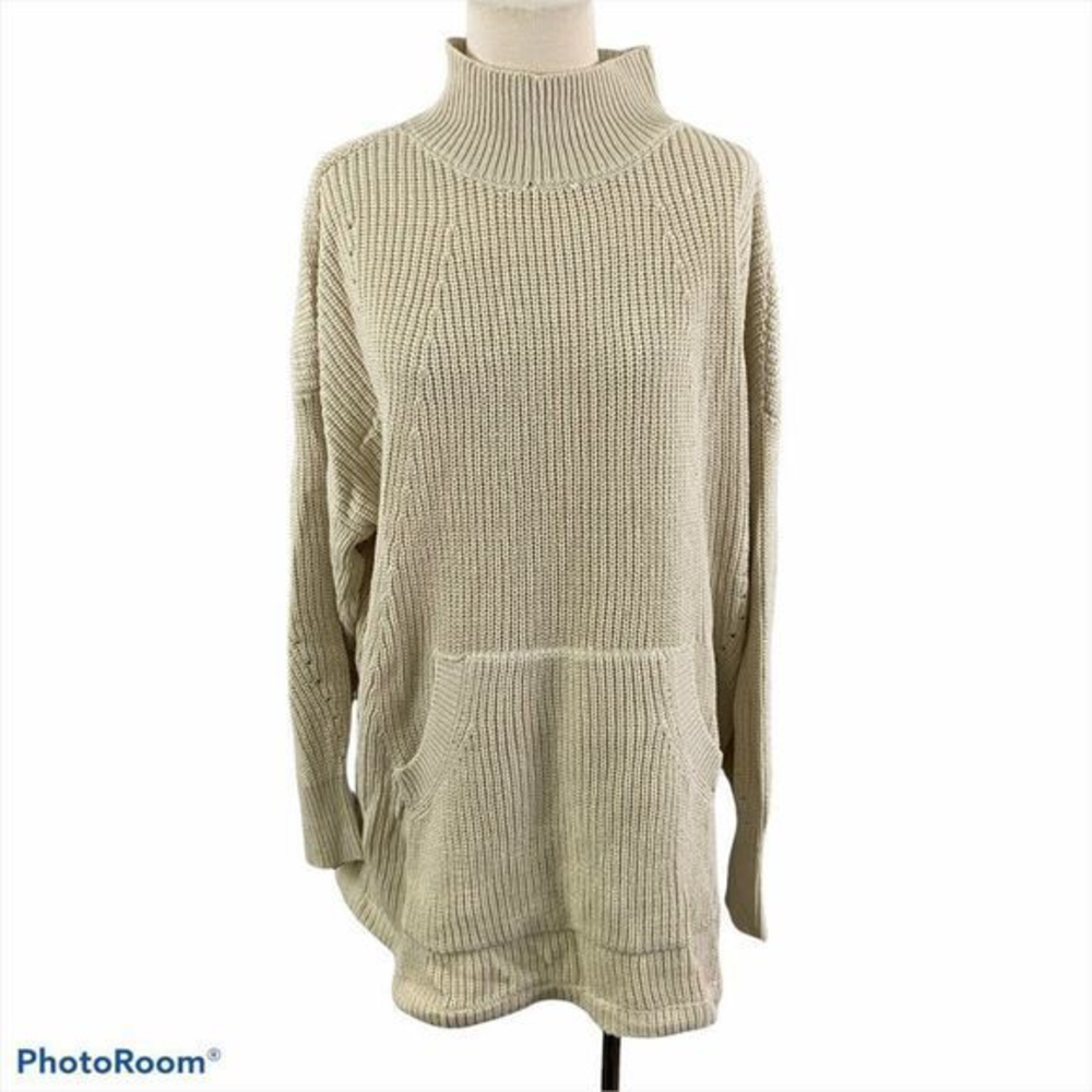 NWT RDI‎ Ivory Beige Beach Turtle Neck Sweater